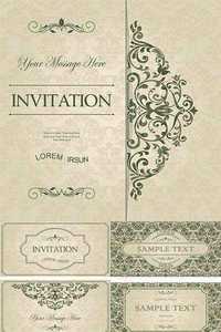 Vintage Invitation with Floral Patterns