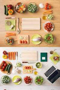 Healthy Food on Wooden Background