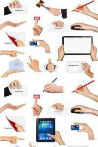 Hands Holding Different Business Objects