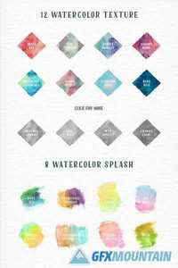 AquaWay - watercolored vector pack -  235364
