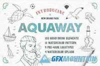 AquaWay - watercolored vector pack -  235364