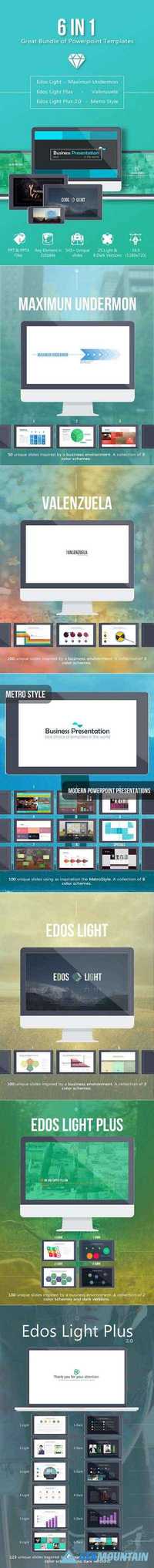 GraphicRiver - 6 in 1 Bundle PowerPoint 12606795