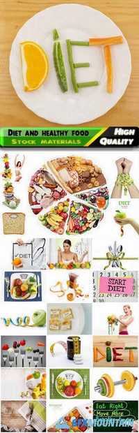 Weight loss on a diet and healthy food conceptual and creative motivated images from Stock