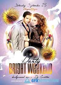 Bright Weekend party Flyer PSD Template + Facebook Cover