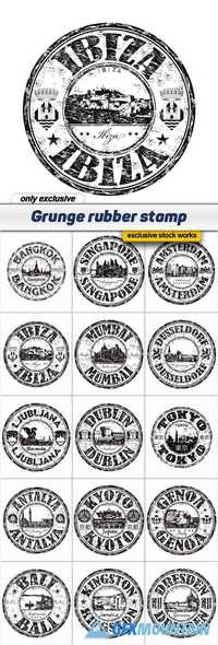 Grunge rubber stamp - 15 EPS