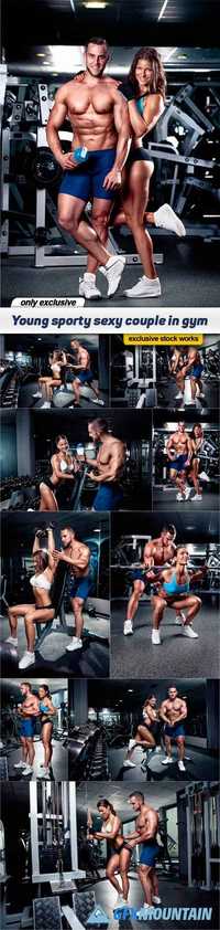 Young sporty sexy couple in gym - 9 UHQ JPEG