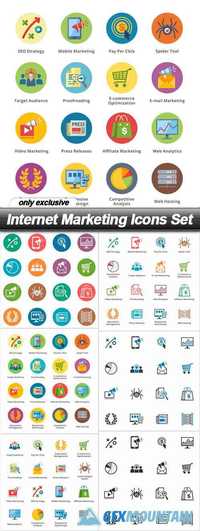 Internet Marketing Icons Set - 6 EPS