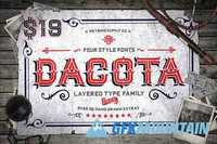 Dacota Layered Typeface + Extras