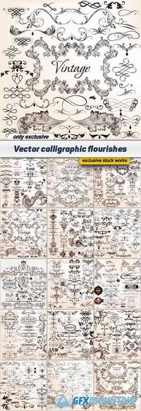 Vector calligraphic flourishes - 15 EPS
