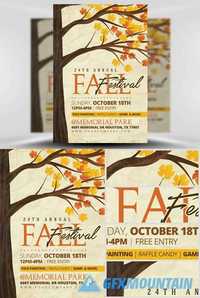 Flyer Template PSD - Rustic Fall
