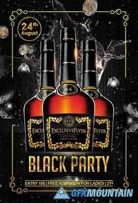 Black Party - Flyer Template + Facebook Cover