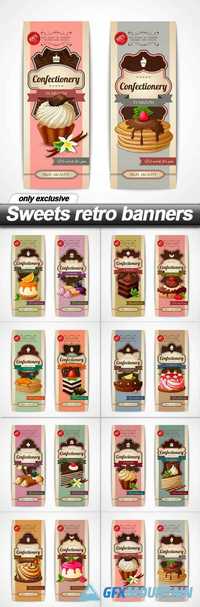 Sweets retro banners - 8 EPS
