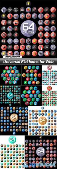 Universal Flat Icons for Web - 10 EPS