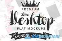 10 Desktop FLAT Mockups