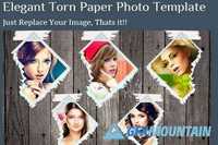 Elegant Torn Paper Photo Frame 395945
