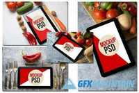 PSD Mockup tablet food 402186