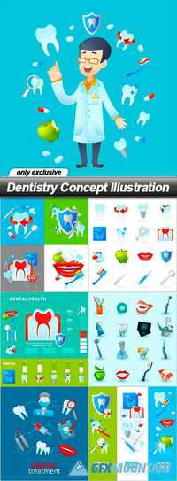 Dentistry Concept Illustration - 7 EPS
