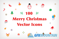 100 Merry Christmas Vector Icons 106271