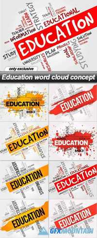 Education word cloud concept - 8 EPS
