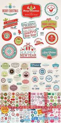 Vector Set - Vintage Seafood and Christmas Bages