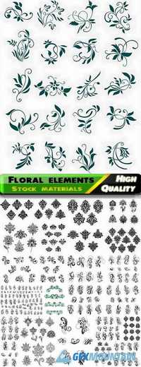 Calligraphic floral decorative vintage elements 2 - 25 Eps