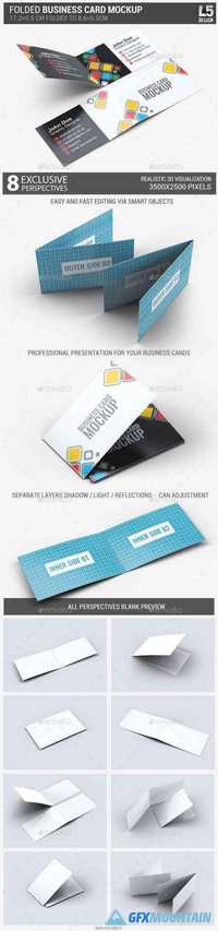 GraphicRiver - Folded Business Card Mock-Up 12933096