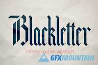 Blackletter modern gothic font