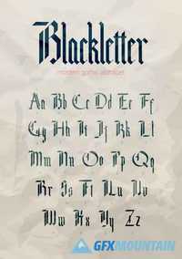 Blackletter modern gothic font