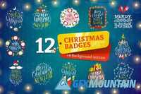 12 Christmas badges 427164