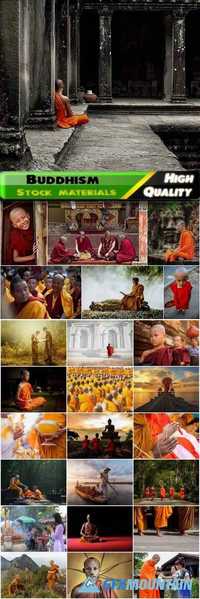 Buddhism faith and buddhist monks Stock images