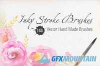 144 Vector Inky Stroke Brushes 470778