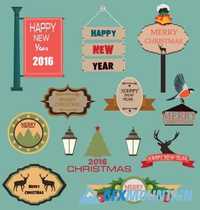2016 Merry Christmas and Happy New Year background