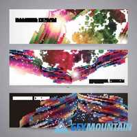 Abstract multicolored collection banner