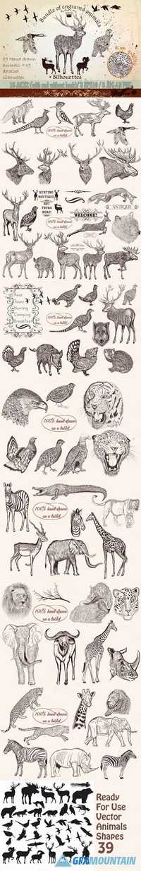 Bundle From Vector Engraved Animals 486410