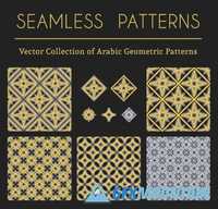 Geometric arabic ornaments seamless patterns