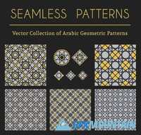 Geometric arabic ornaments seamless patterns
