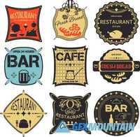 Badges and labels restaurant coffee shop sea food