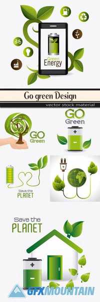 Go green design in vector