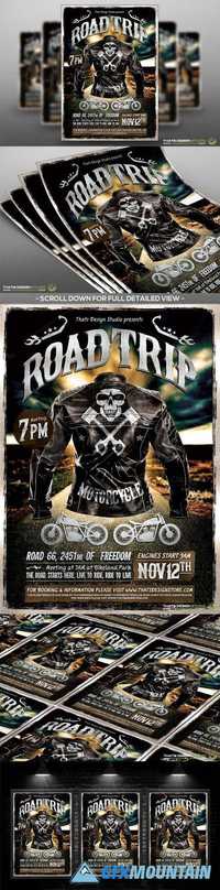 Motorcycle Road Trip Flyer Template 486776