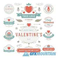 Valentine's Day logos and badges