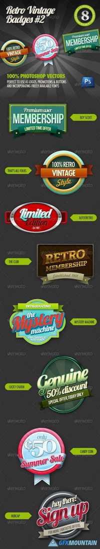 GraphicRiver - 8 Retro Vintage badges 2 471447