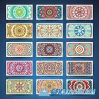 Rosette vintage decorative elements oriental pattern