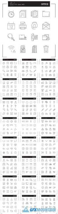 Thin line flat design of icons4
