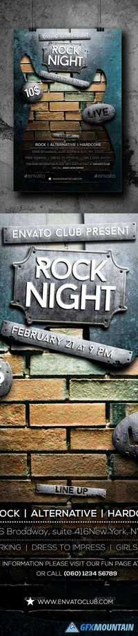 GraphicRiver - Rock Night Flyer 10398588