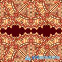 Seamless pattern vintage oriental decorative elements