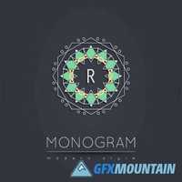 Monogram logo emblem elements design template2