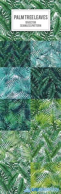 Palm Tree Leaves Seamless Pattern