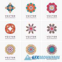 Vintage decorative elements oriental pattern