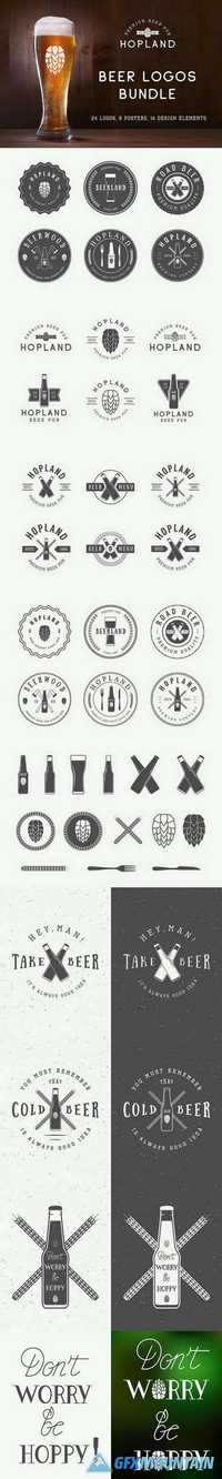 Set of vintage beer logos 539901