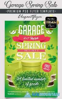 Garage Spring Sale Flyer PSD Template + Facebook Cover